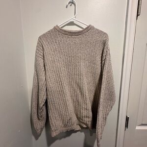 Bill Blass Textured Beige Crewneck Sweater